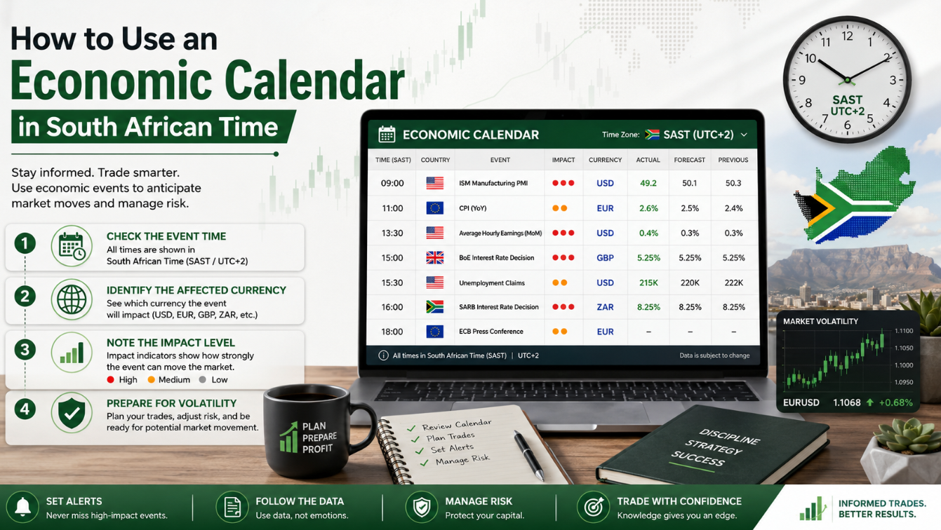 How to Use an Economic Calendar in South African Time
