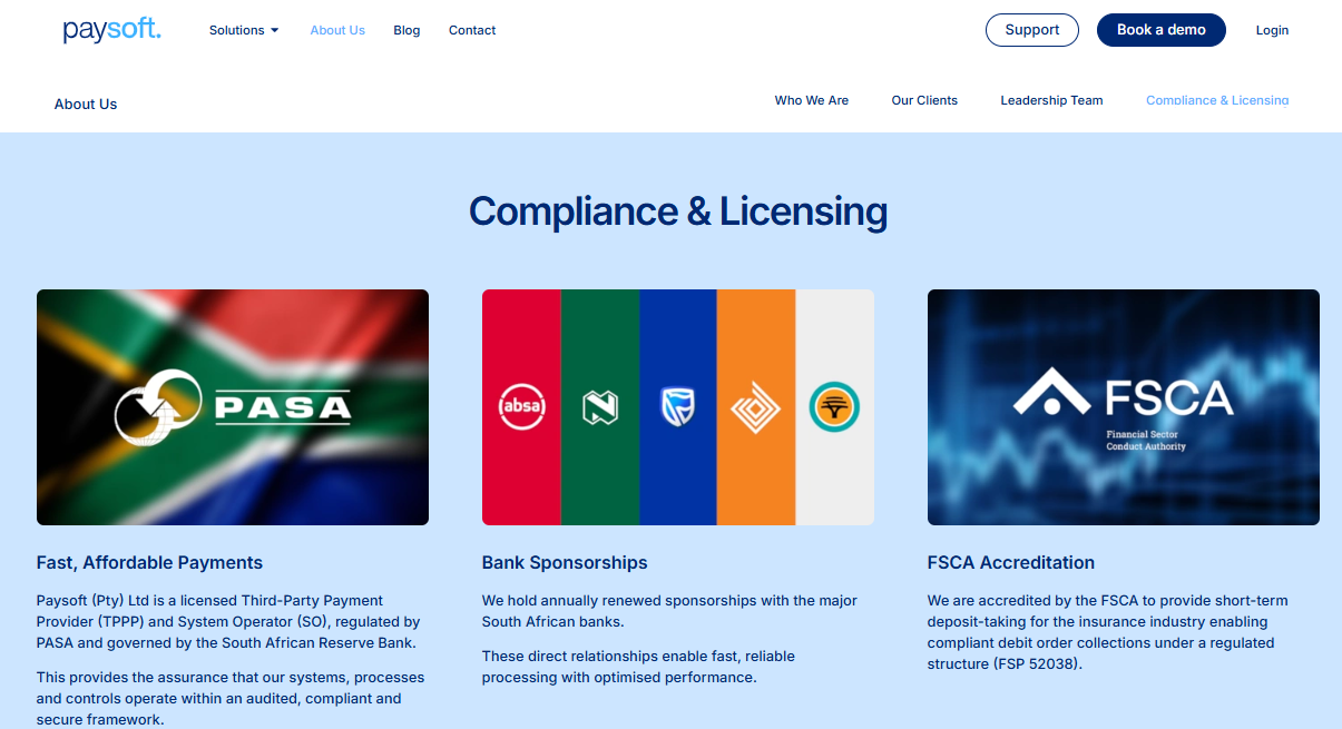 Paysoft Compliance and Licensing