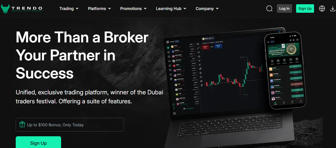 Trendo 100 USD Forex No-Deposit Welcome Bonuses