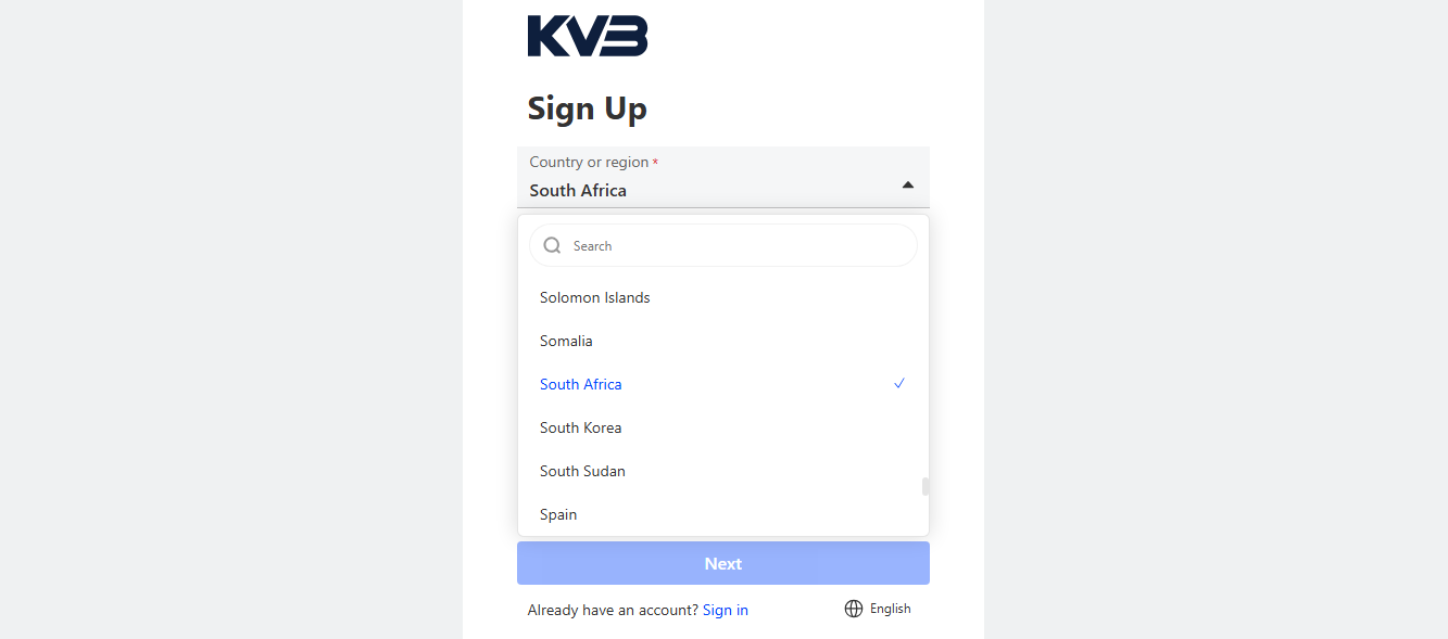KVB Sign Up