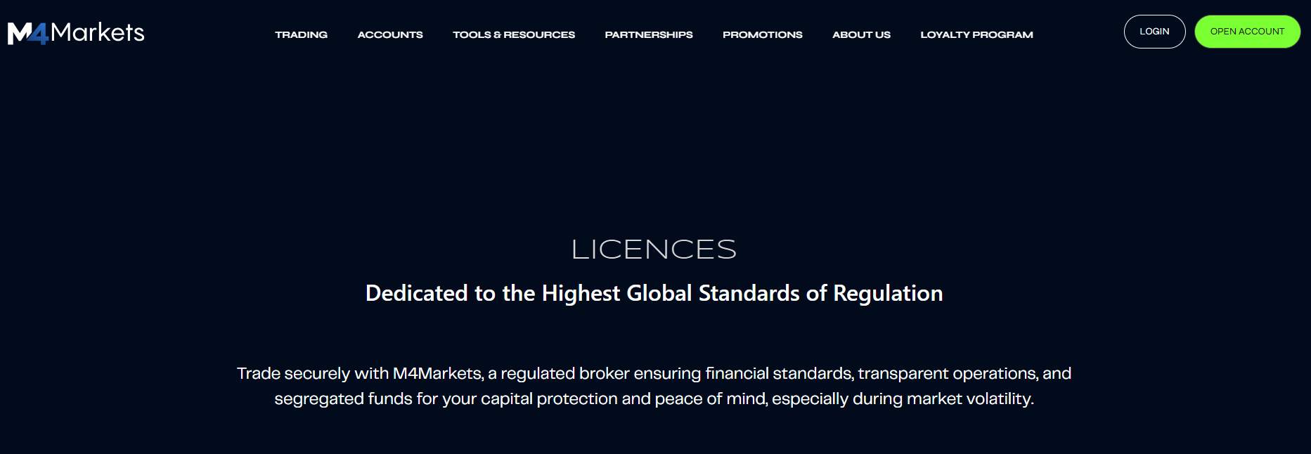 M4Markets Safety and Security