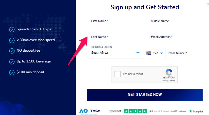 How to open a TradeMax account step 2