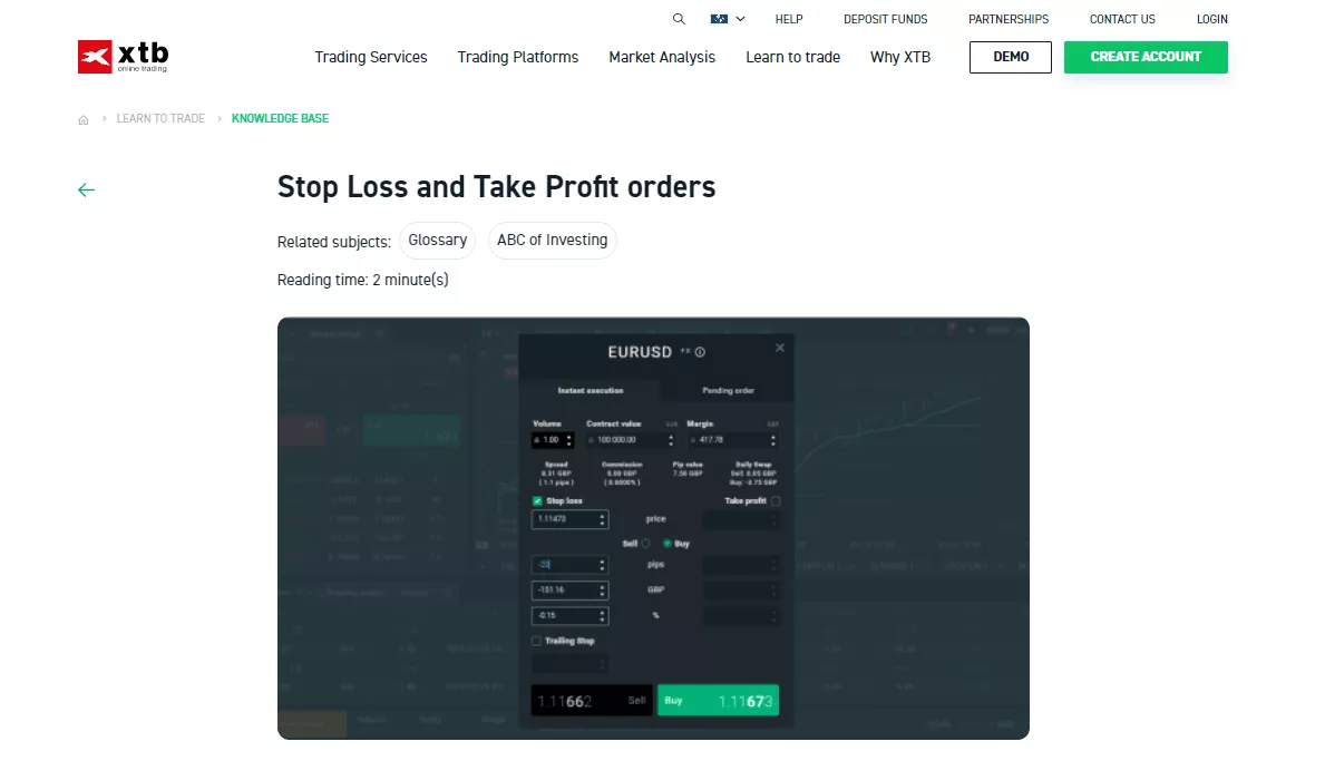 XTB Guaranteed Stop Loss Orders