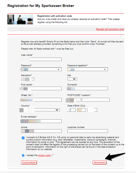 How to open a SBroker account step by step step 2