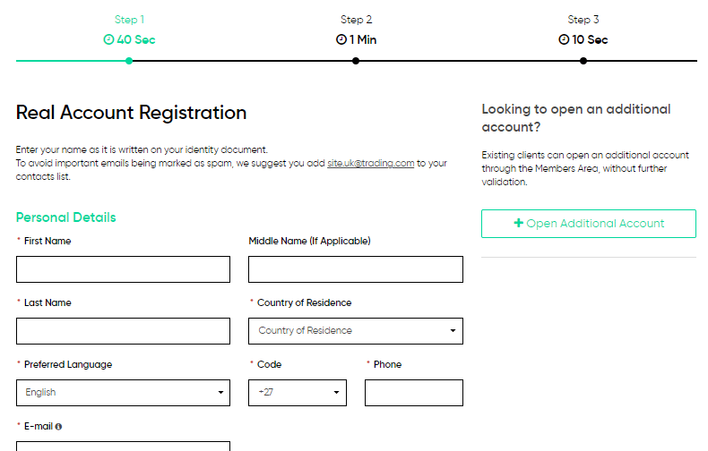 How to open a Trading.com account