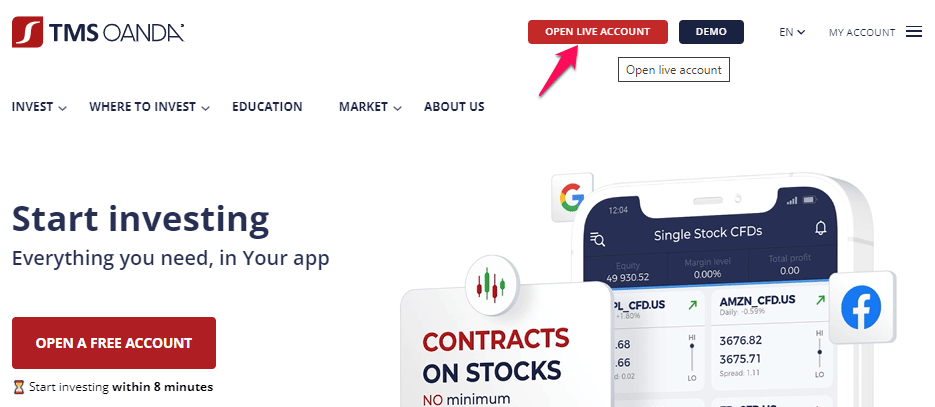 How to open a TMS Brokers account step 1 