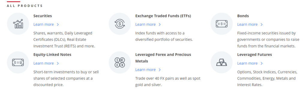 OCBC Securities Market instruments