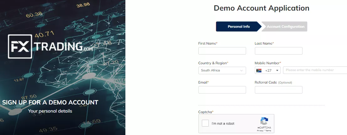 How to Open a FXTrading.com Demo Account Step 2