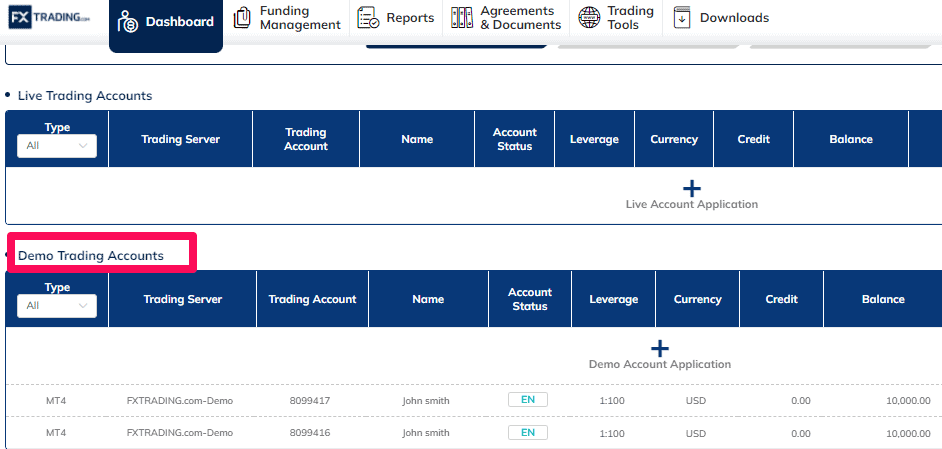 How to Open a FXTrading.com Demo Account Step 4