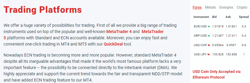Tradersway Trading Platforms