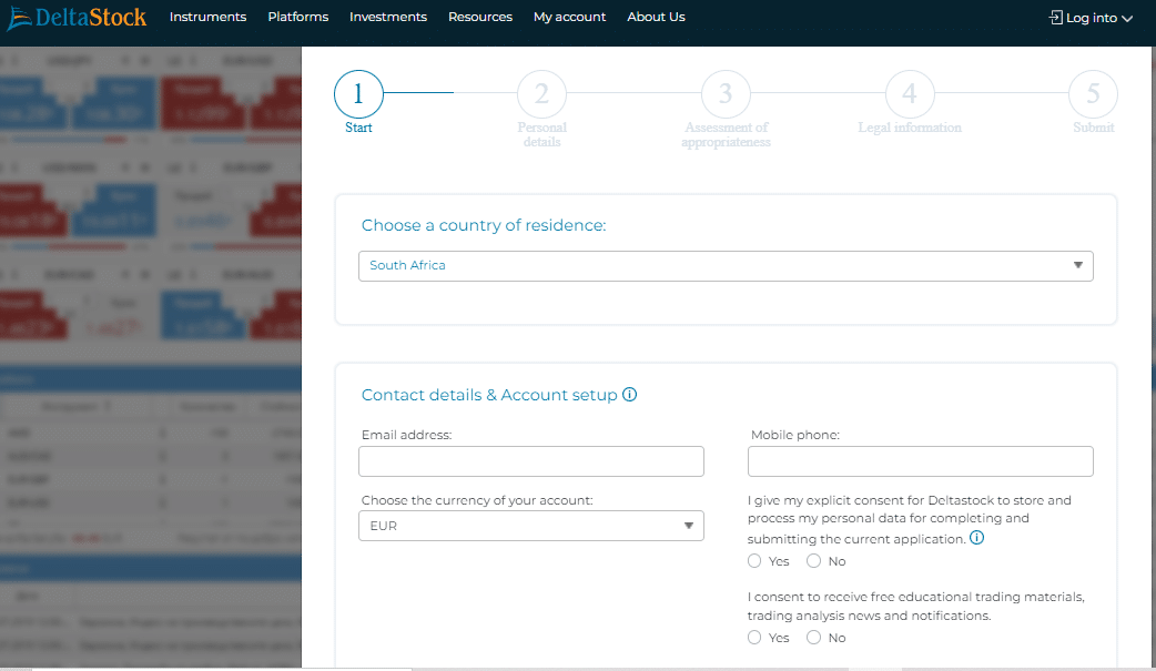 How to open a DeltaStock trading account step 3 How to open a DeltaStock trading account step 3