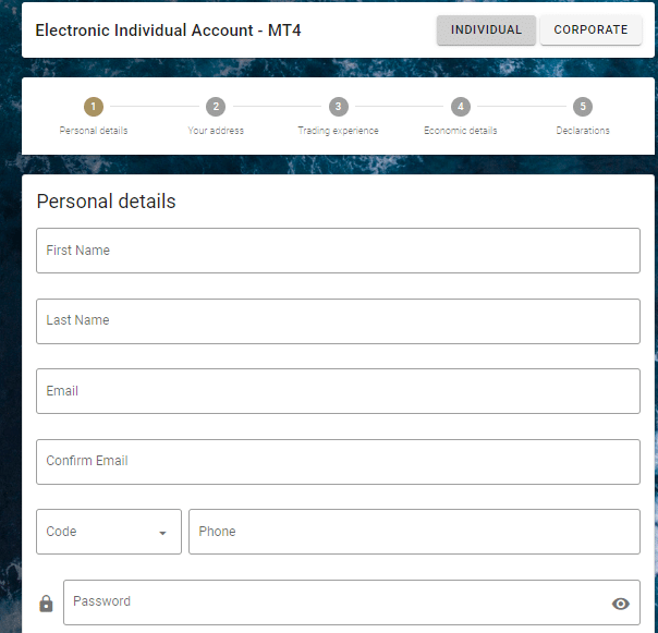 How to Open a InterTrader Trading Account step 3