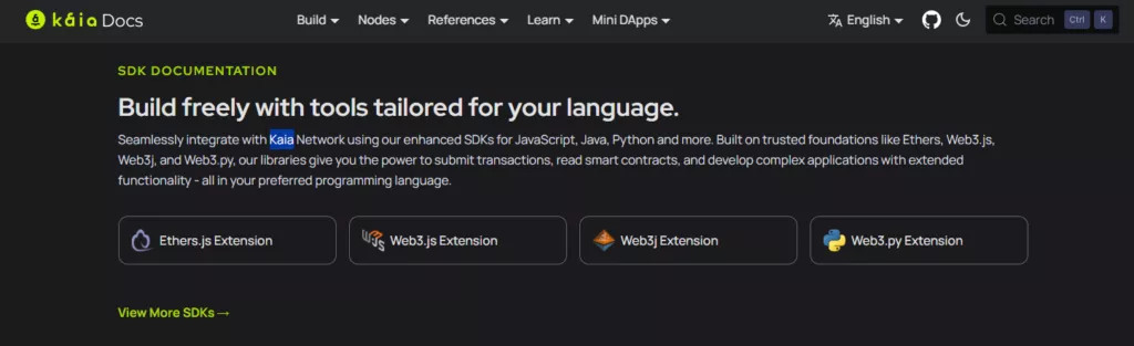 What the Kaia SDK Section Offers