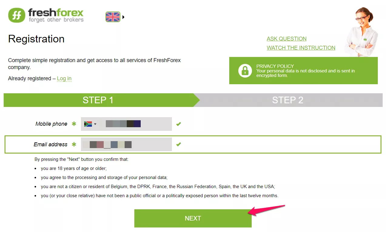 How to set up a freshforex Demo Account &ndash; Step by Step step 1