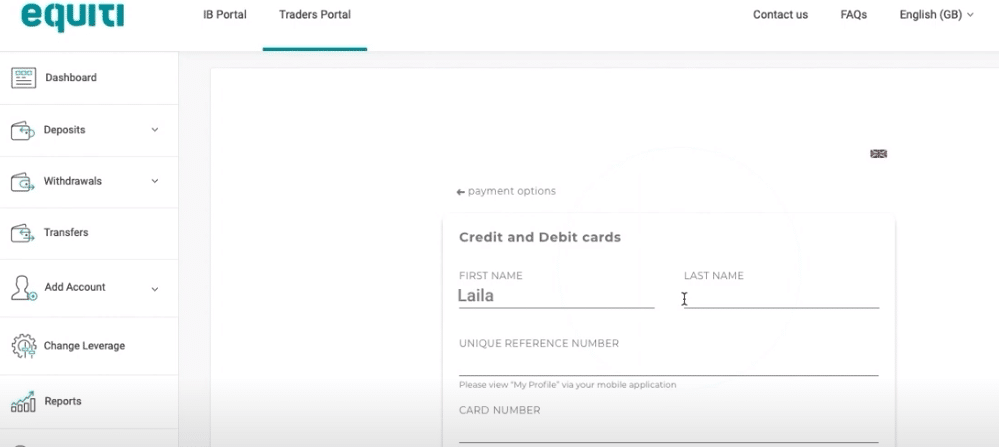 Equiti how to deposit the minimum amount step 4