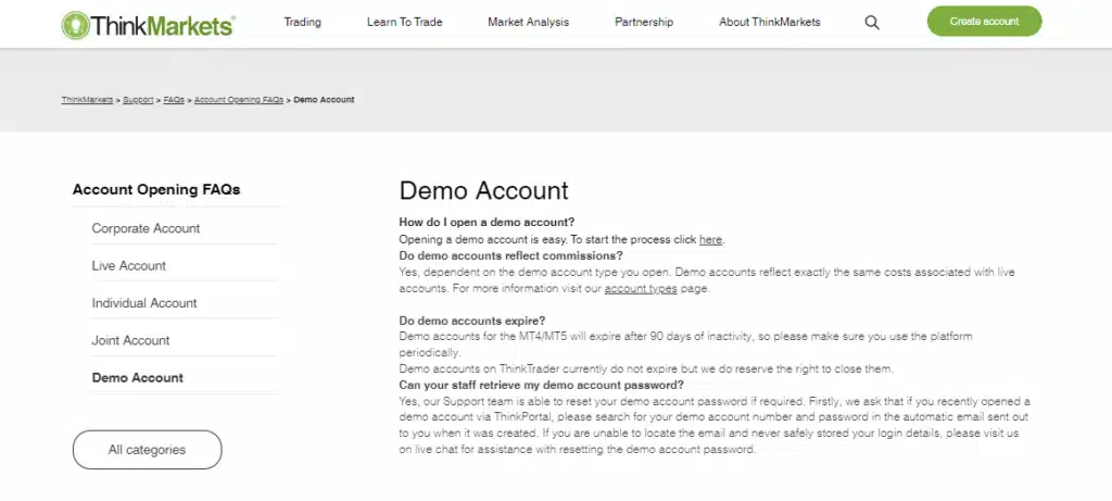 ThinkMarkets Demo Account