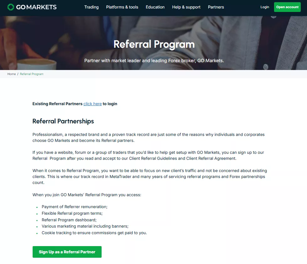 GO Markets Referral Bonus