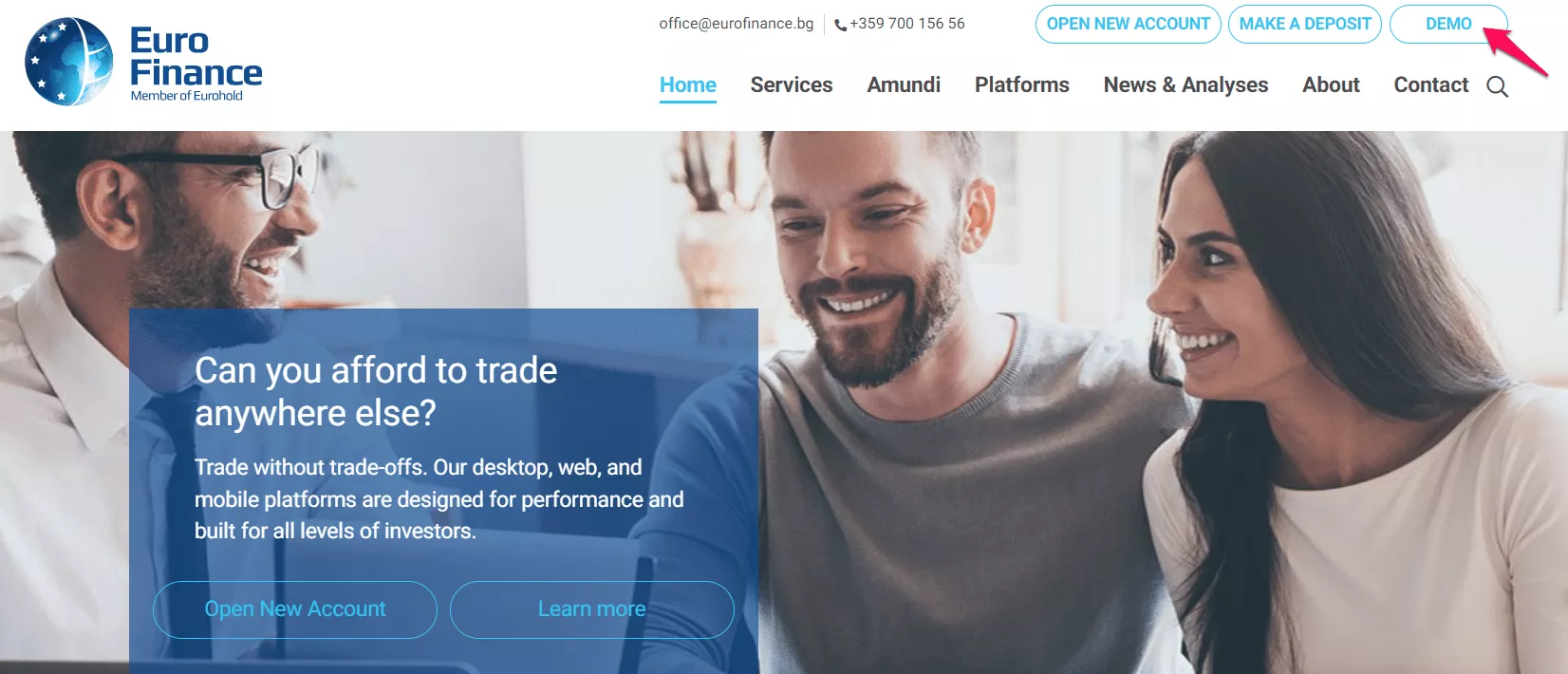 How to set up a EuroFinance Demo Account &ndash; Step by Step step 1