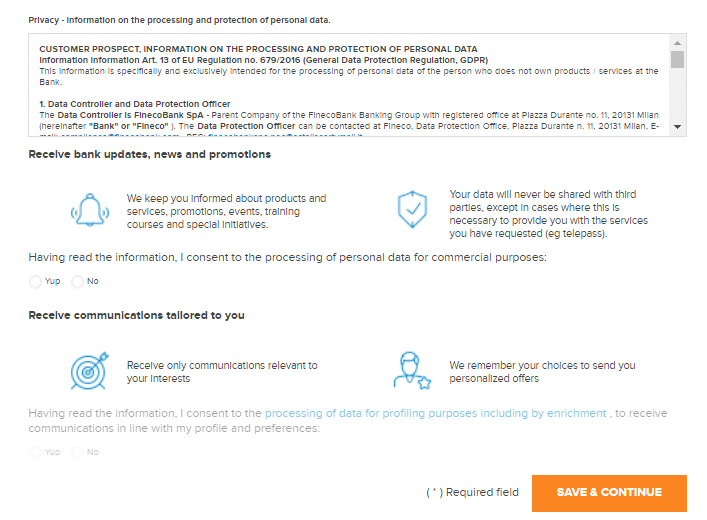 How to set up an Fineco Bank Trading Account - Step 3