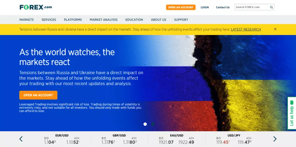 Forex.com Landing Page