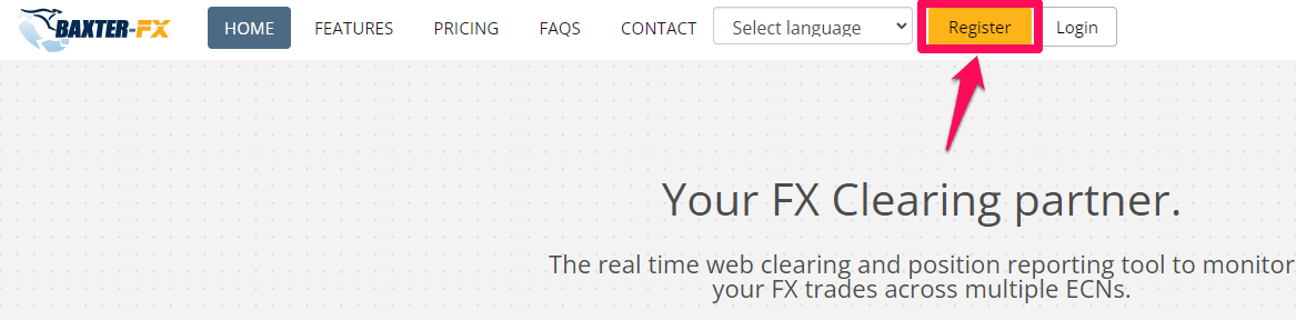 How to open an account with Baxter FX step 1