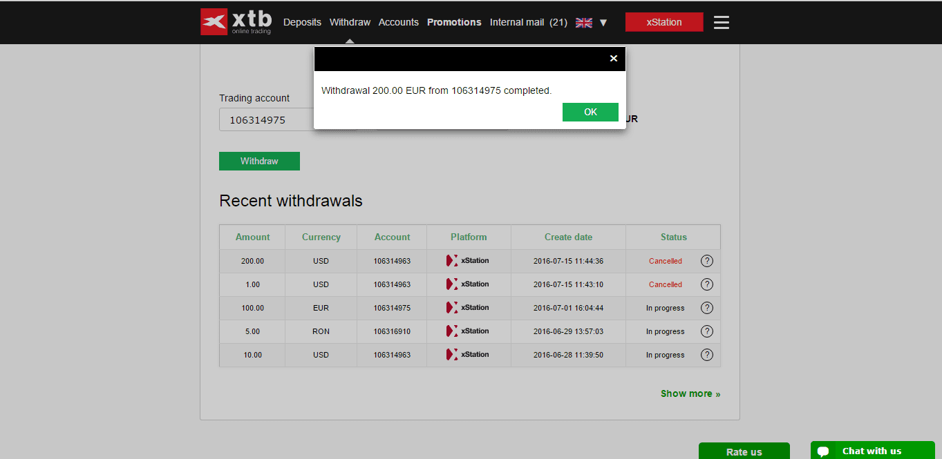 XTB Withdrawal 3