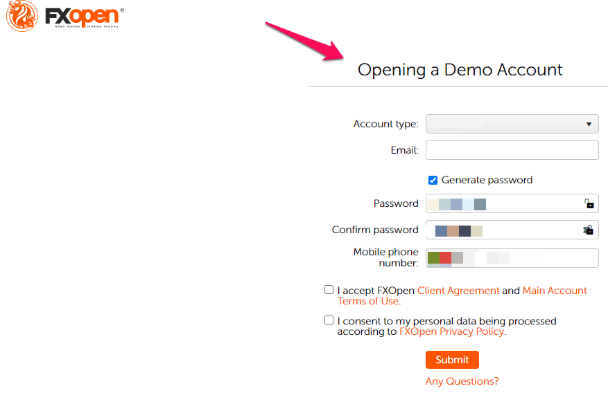 How to set up a&nbsp; FXOpen&nbsp; Demo Account &ndash; Step by Step step 1