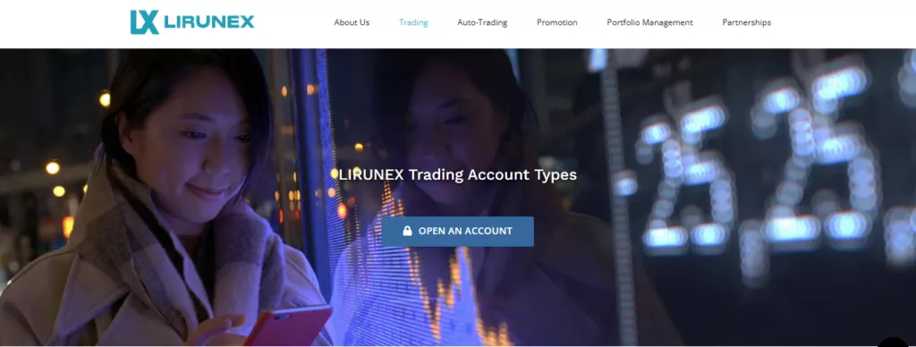Lirunex Account Types