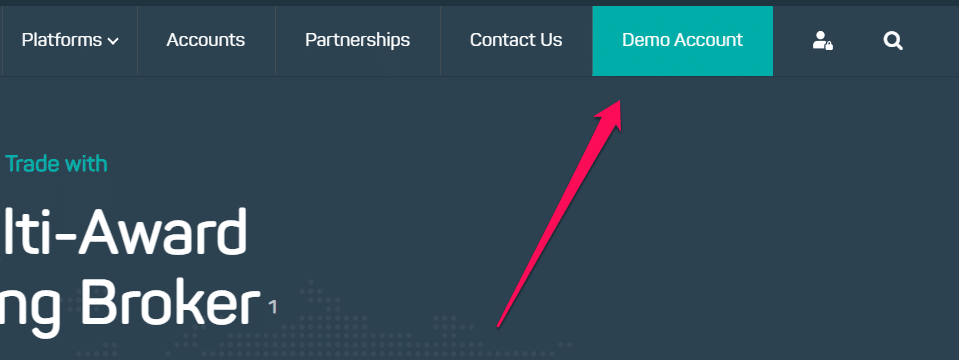 Open a equiti demo account step 1