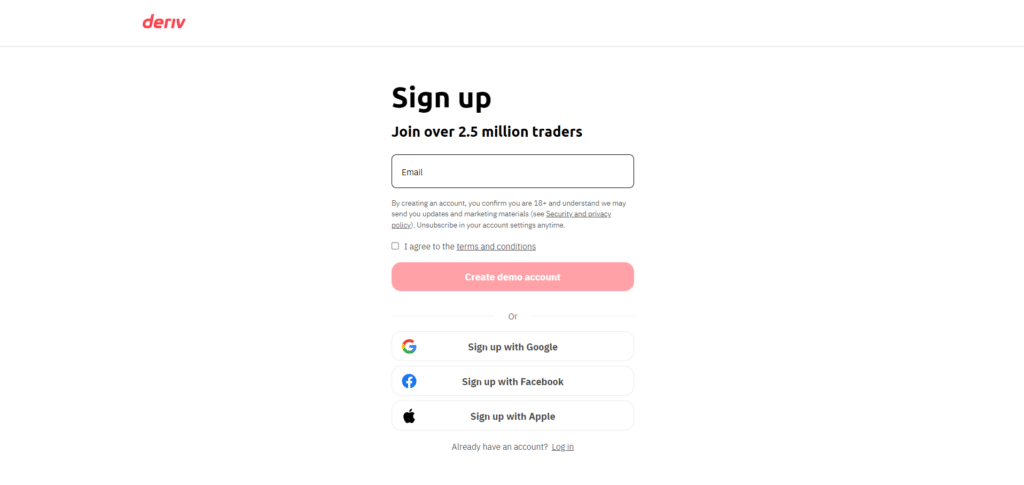 Step 2 - Complete Deriv signup