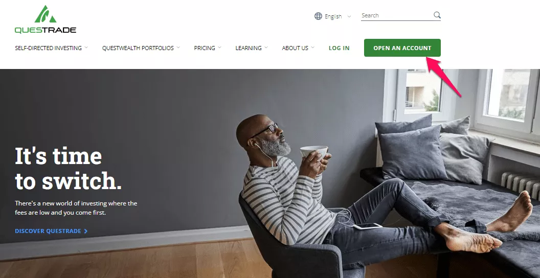 How to open a Questrade Trading Account Step 1
