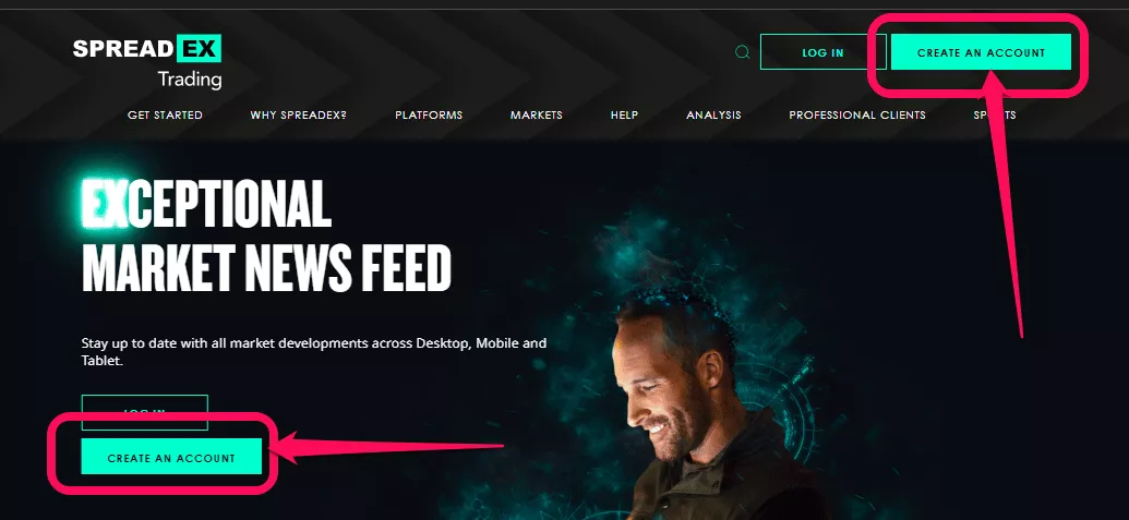 SpreadEx Open an account