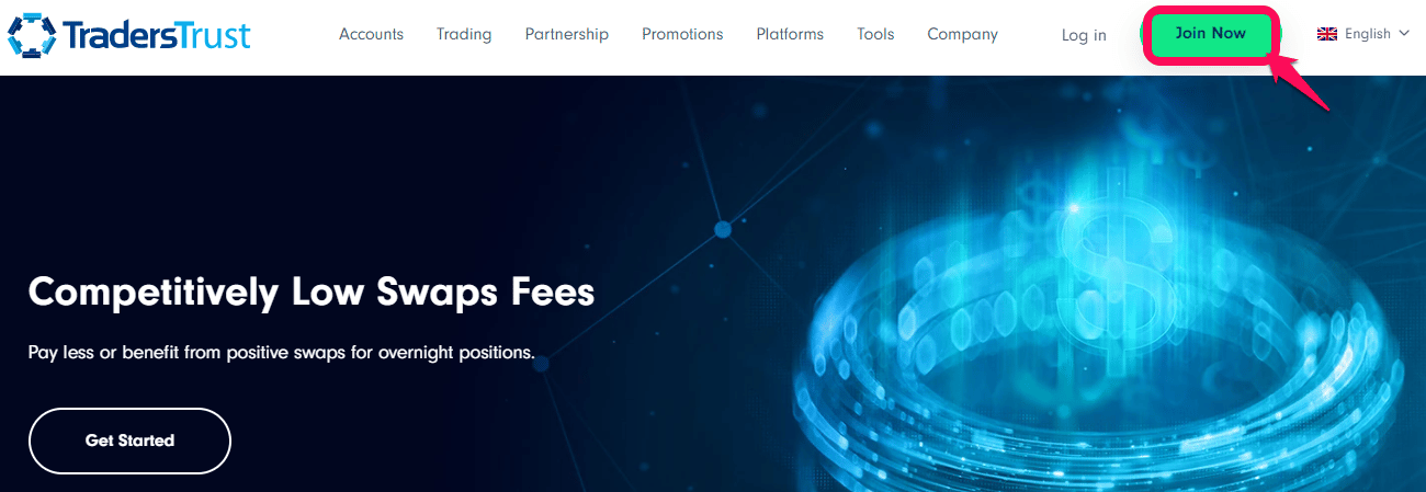 How to Sign up for a Traders Trust Trading Account Step 1
