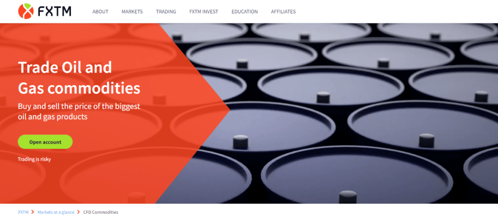 FXTM Crude Oil Trading