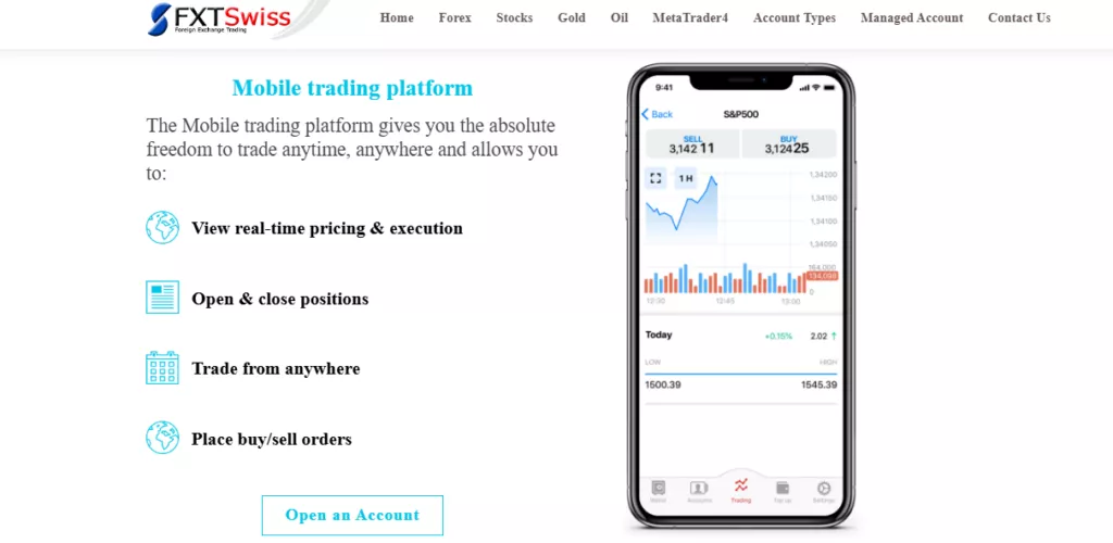 FXTSwiss Mobile Trading App