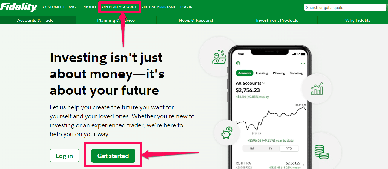 Fidelity Open an account