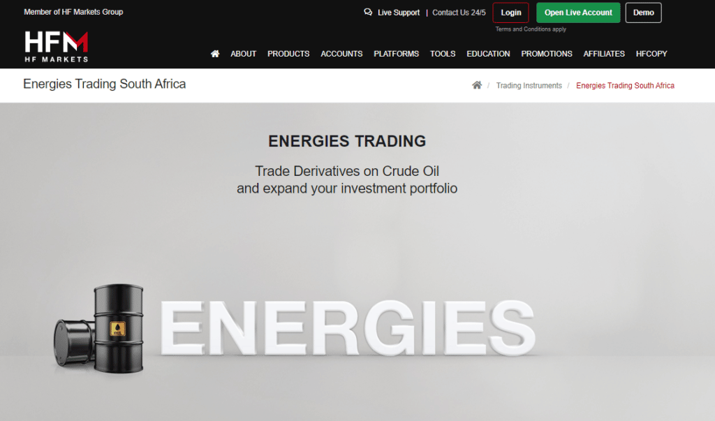 HF Markets Crude Oil Trading
