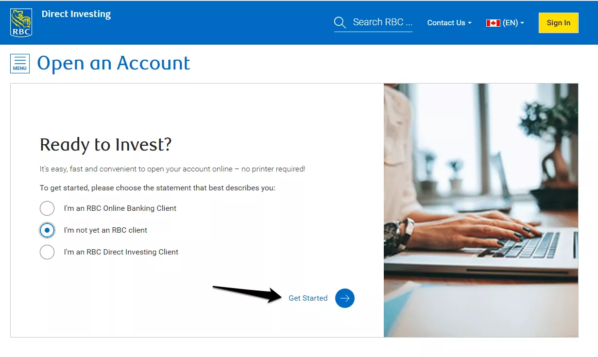 How to open an RBC Capital Markets account step by step step 1