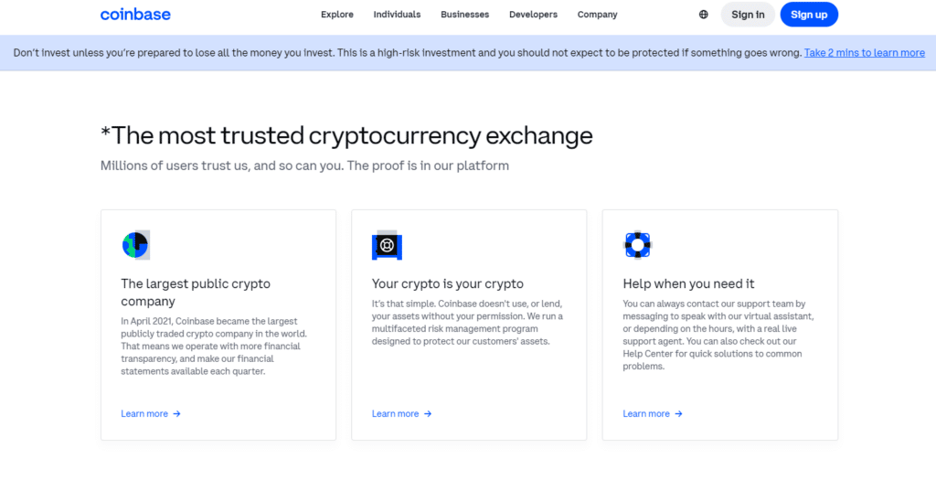 Coinbase Cryptocurrency Exchanges