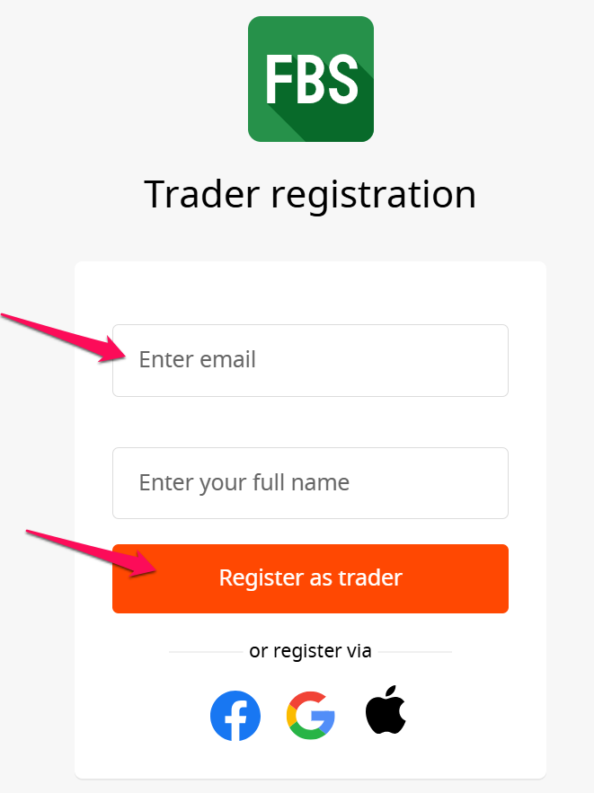 How to Open an FBS Account step &ndash; Step 2