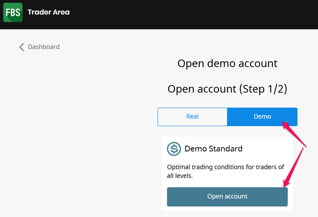 How to set up an FBS Demo Account &ndash; Step 5