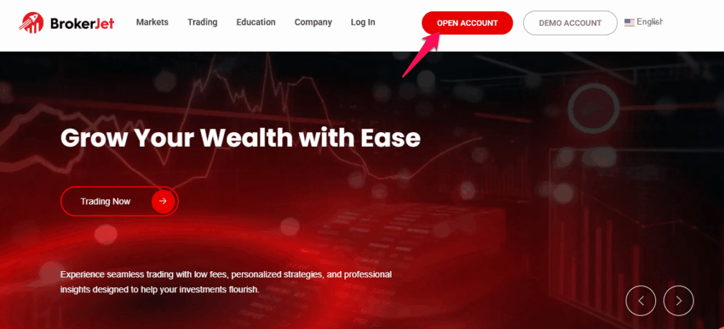 Step 1: Visit the BrokerJet Website and Register