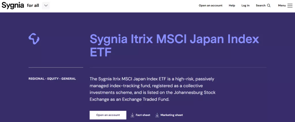 Sygnia Itrix MSCI Japan ETF