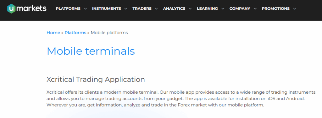 Mobile Trading Applications