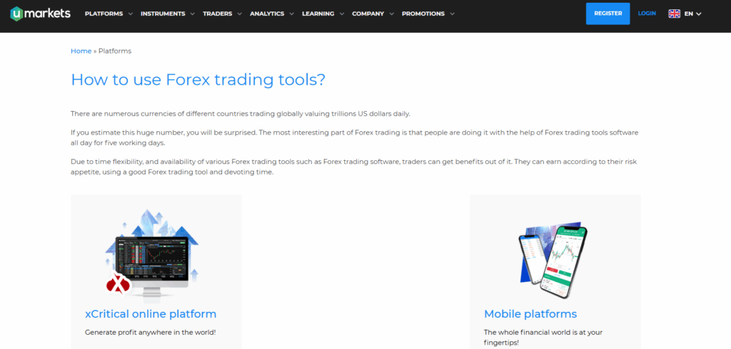 Umarkets Trading Platforms