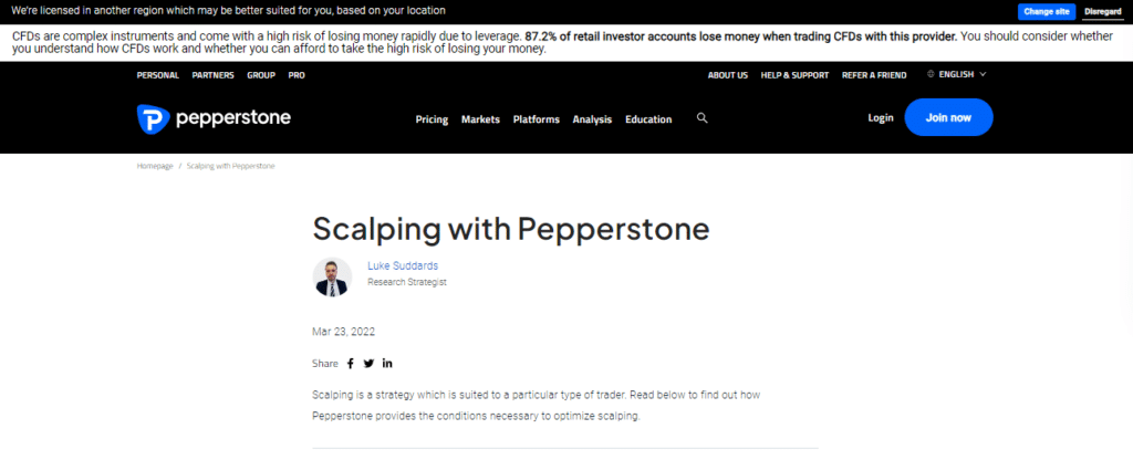 Pepperstone Scalp Trading