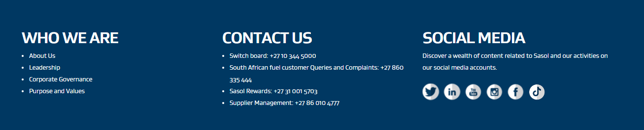 Sasol Contact Us