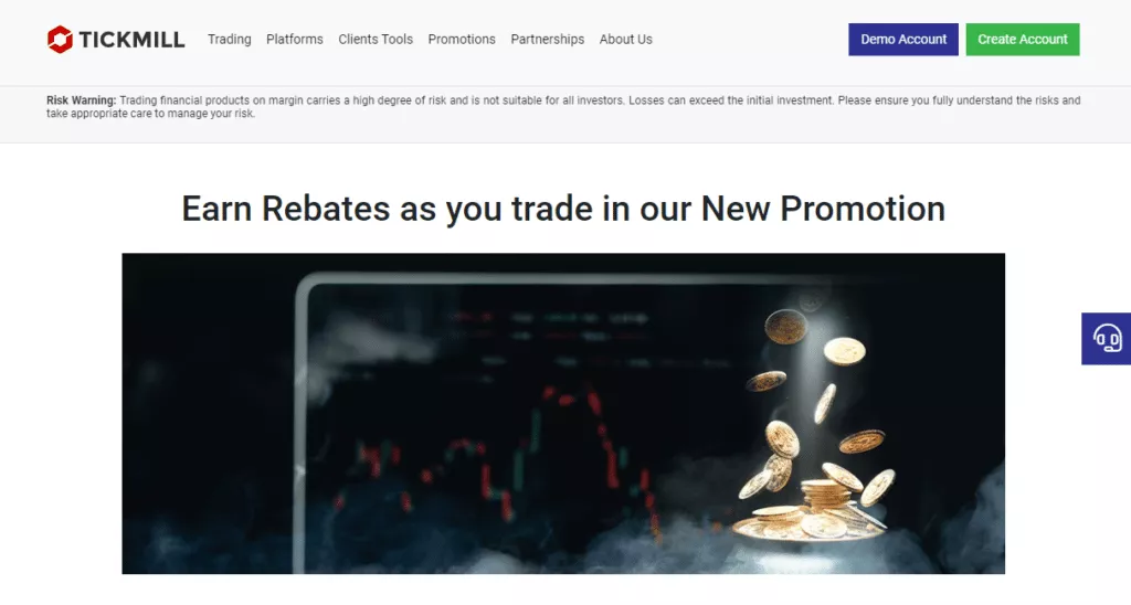 Tickmill Cash Back Rebates 