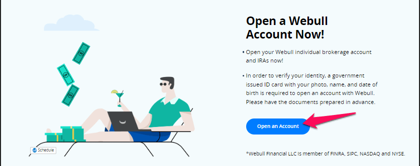 How to open a Webull account step by step step 1