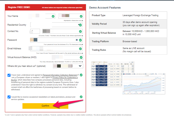 How to open a Z.com Trade Demo account step by step step 2